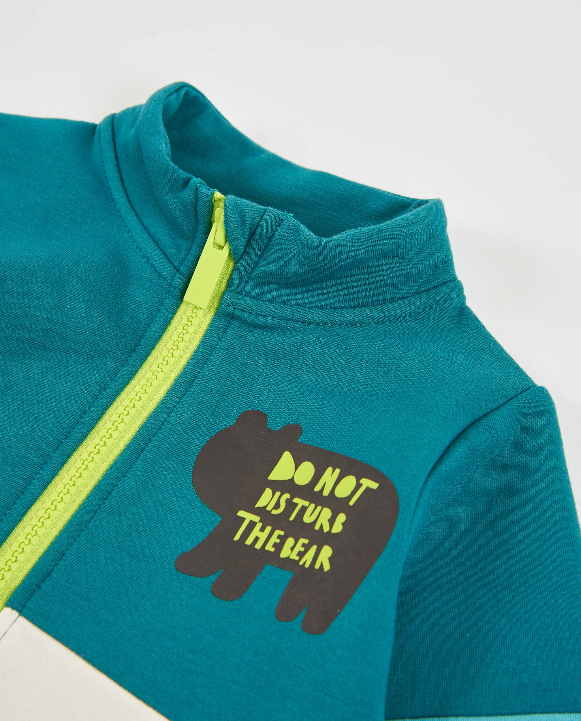 Tuc Tuc Giacca Pile Bimbo Orso Turchese con Zip