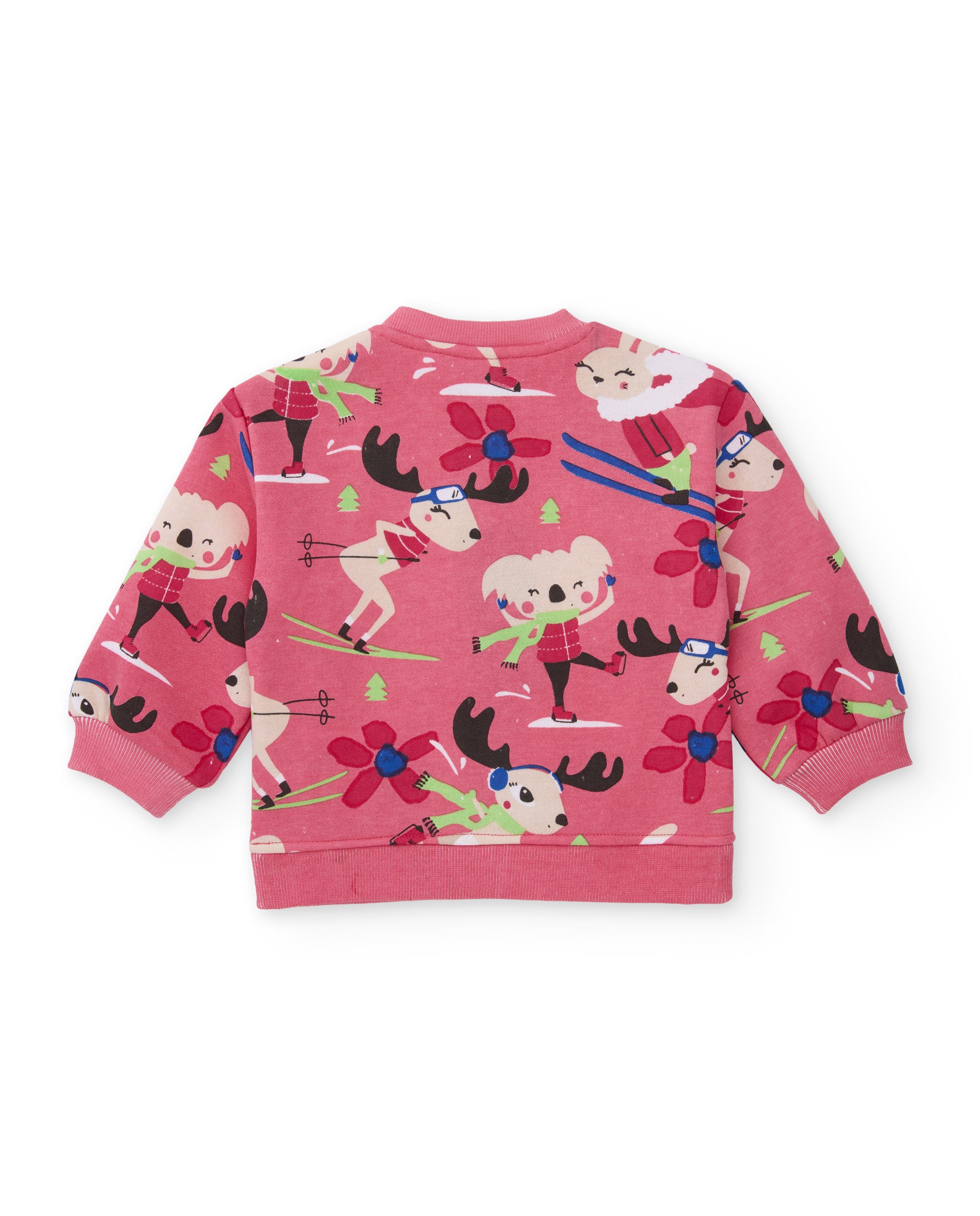 Tuc Tuc felpa bambina rosa stampa pile collo tondo