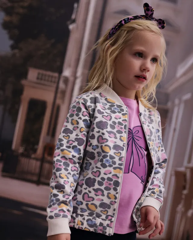 Tuc Tuc giacca bambina animalier crudo con zip