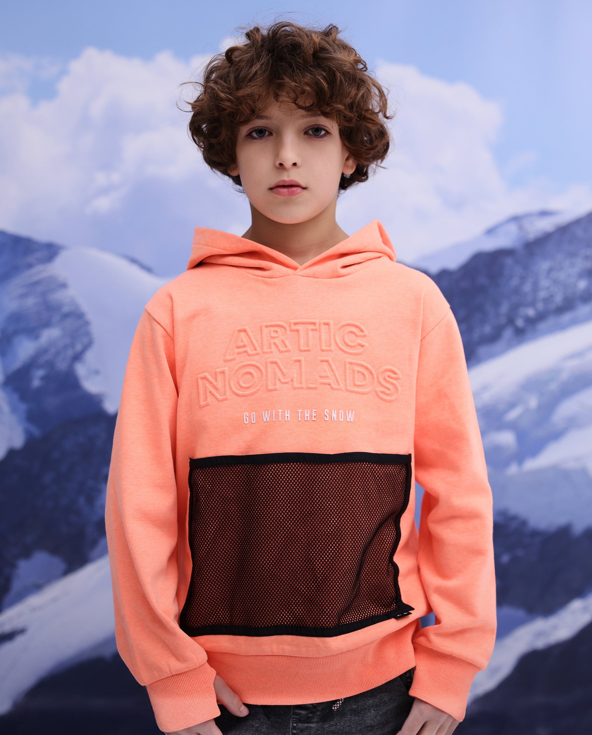 Tuc Tuc Artic Nomads felpa bambino arancione cappuccio