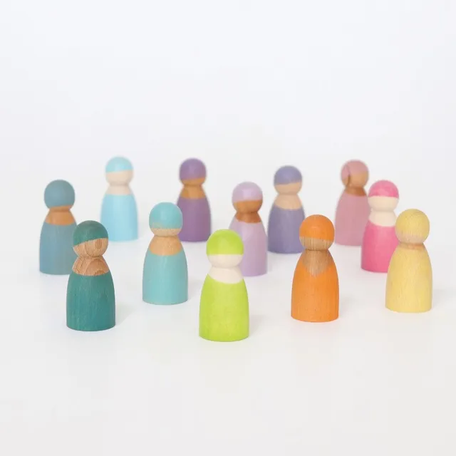 Grimm's 12 Amici Arcobaleno Gioco Legno Pastello