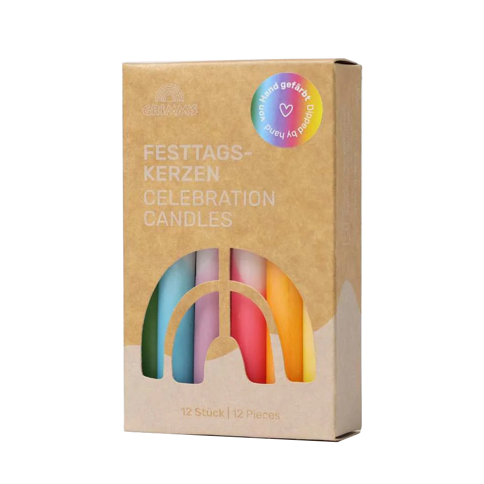 Grimm's Dip Dye set 12 candele arcobaleno standard