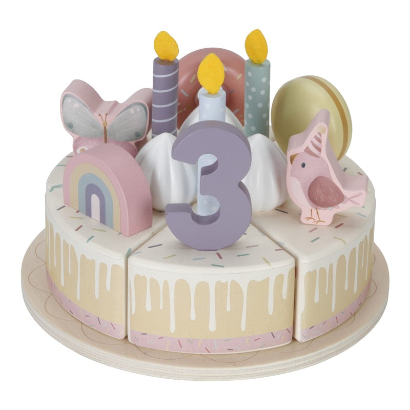 Little Dutch torta compleanno rosa legno 26 pezzi