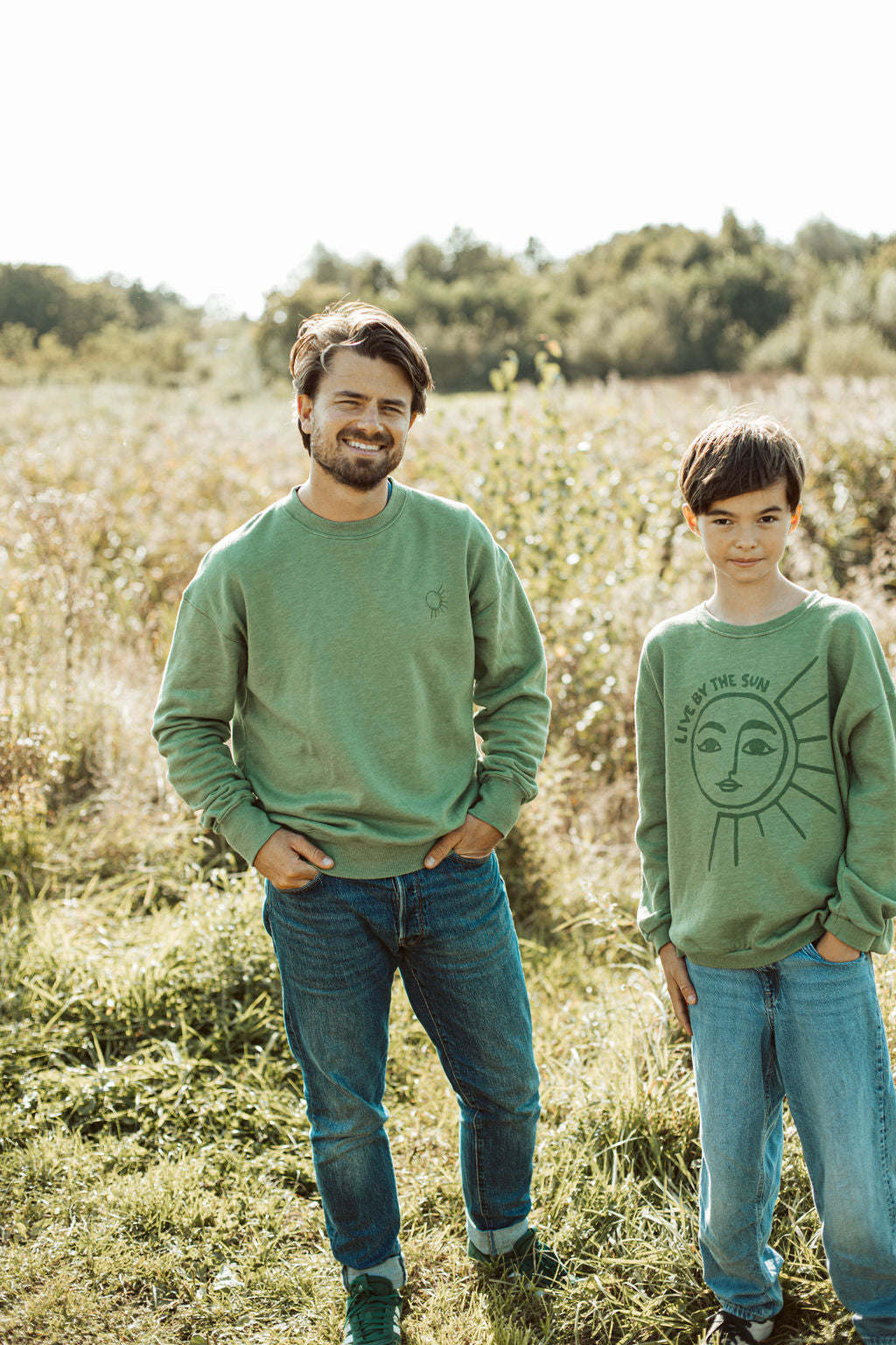 Ella and Rapha Live by the Sun felpa uomo verde loose fit