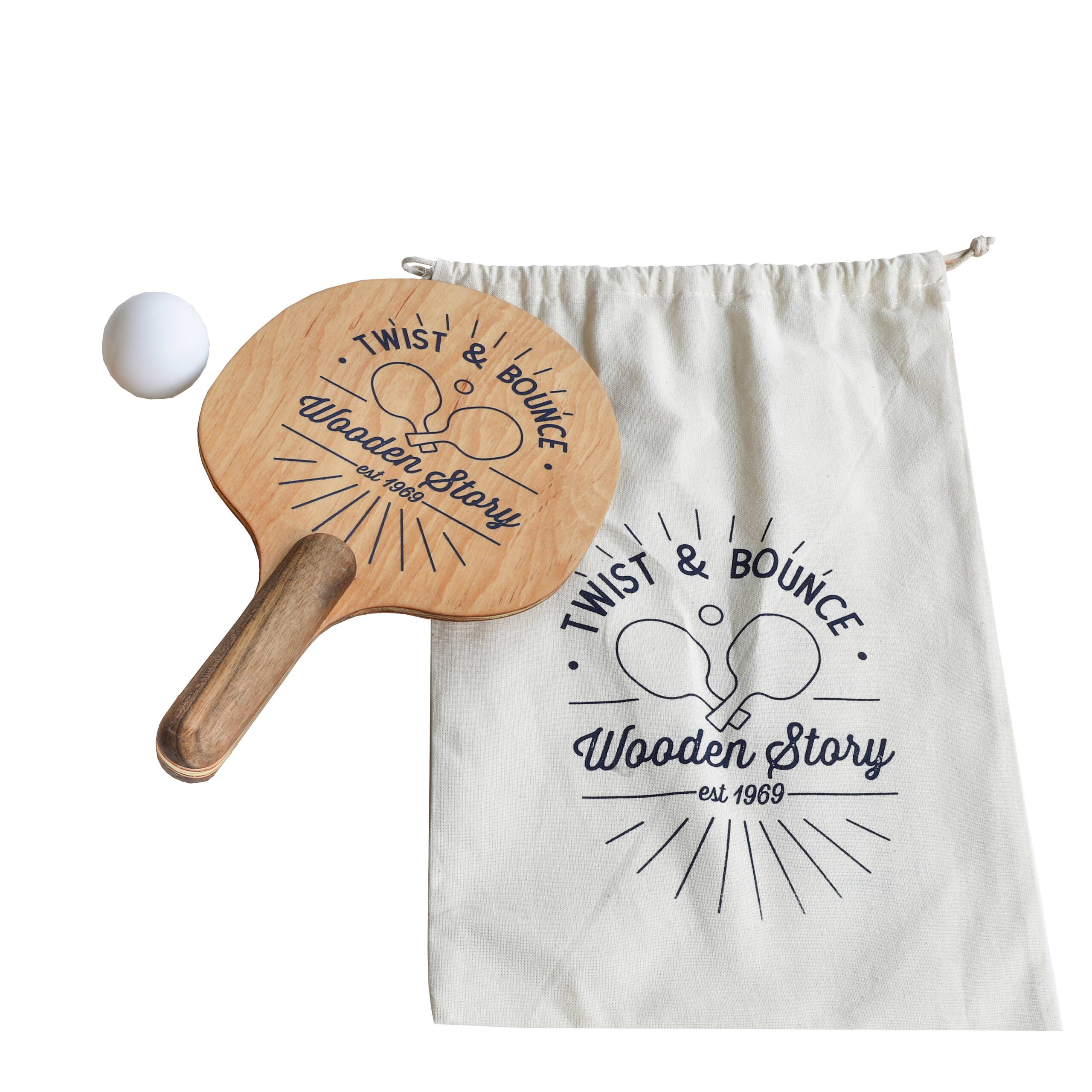 Wooden Story racchetta ping pong in legno con pallina