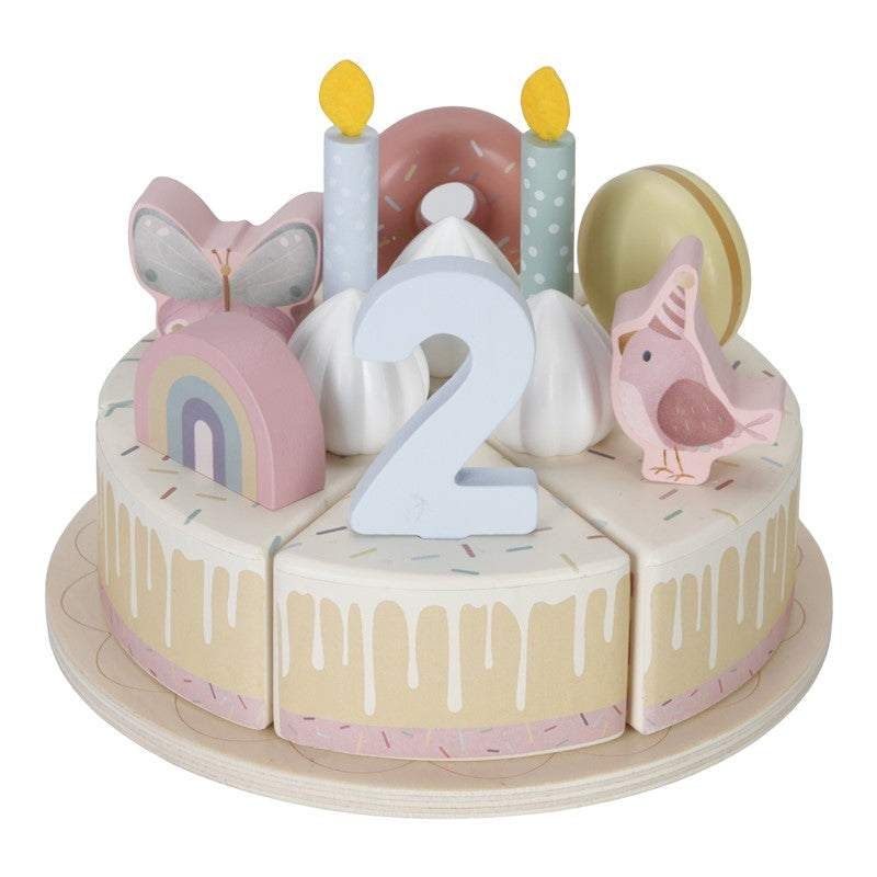 Little Dutch torta compleanno rosa legno 26 pezzi