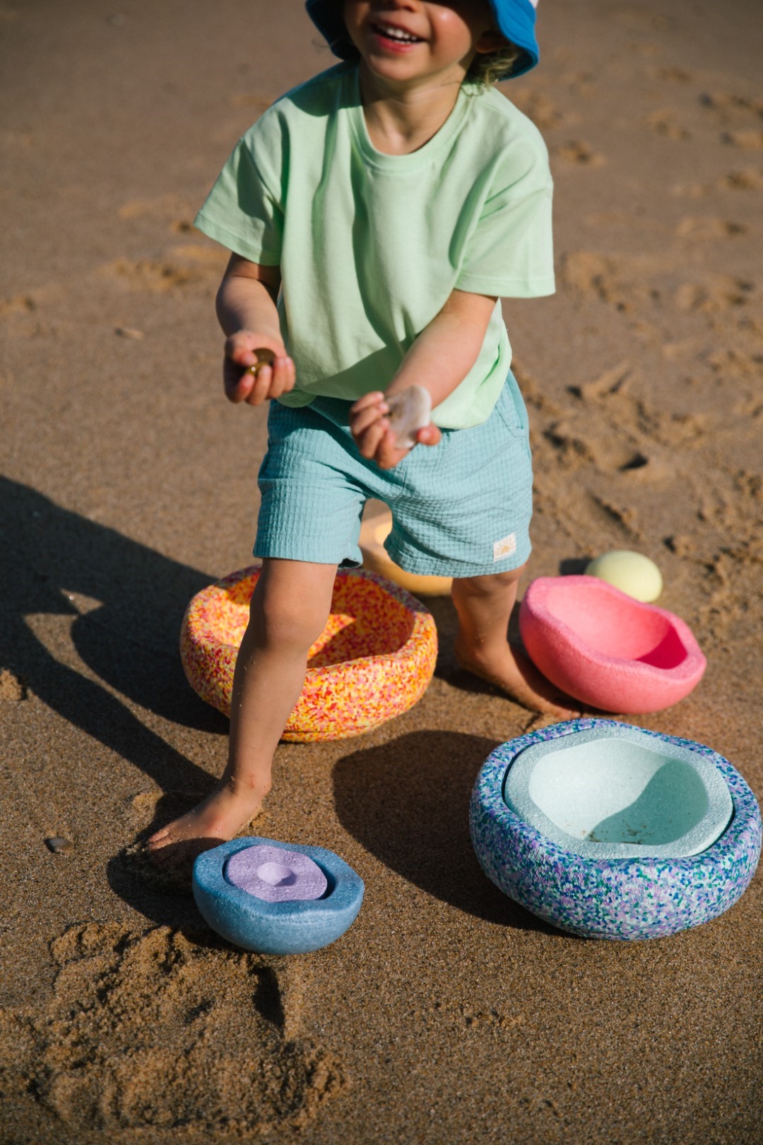 Stapelstein Summer Rainbow Set pastel gioco movimento 8 pezzi