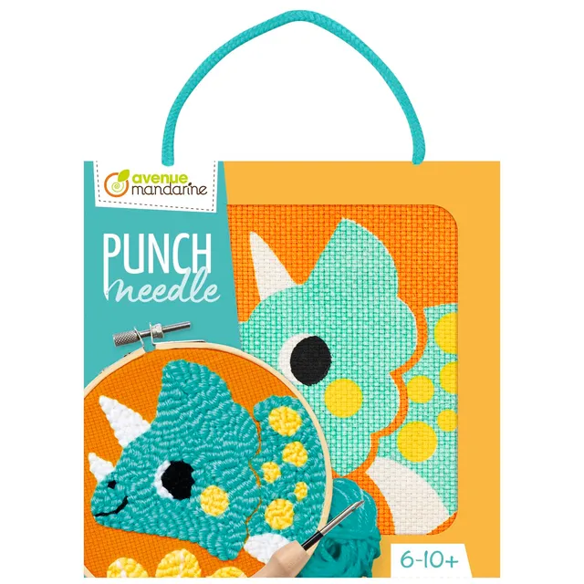 Avenue Mandarine Dino kit ricamo punch needle bambini