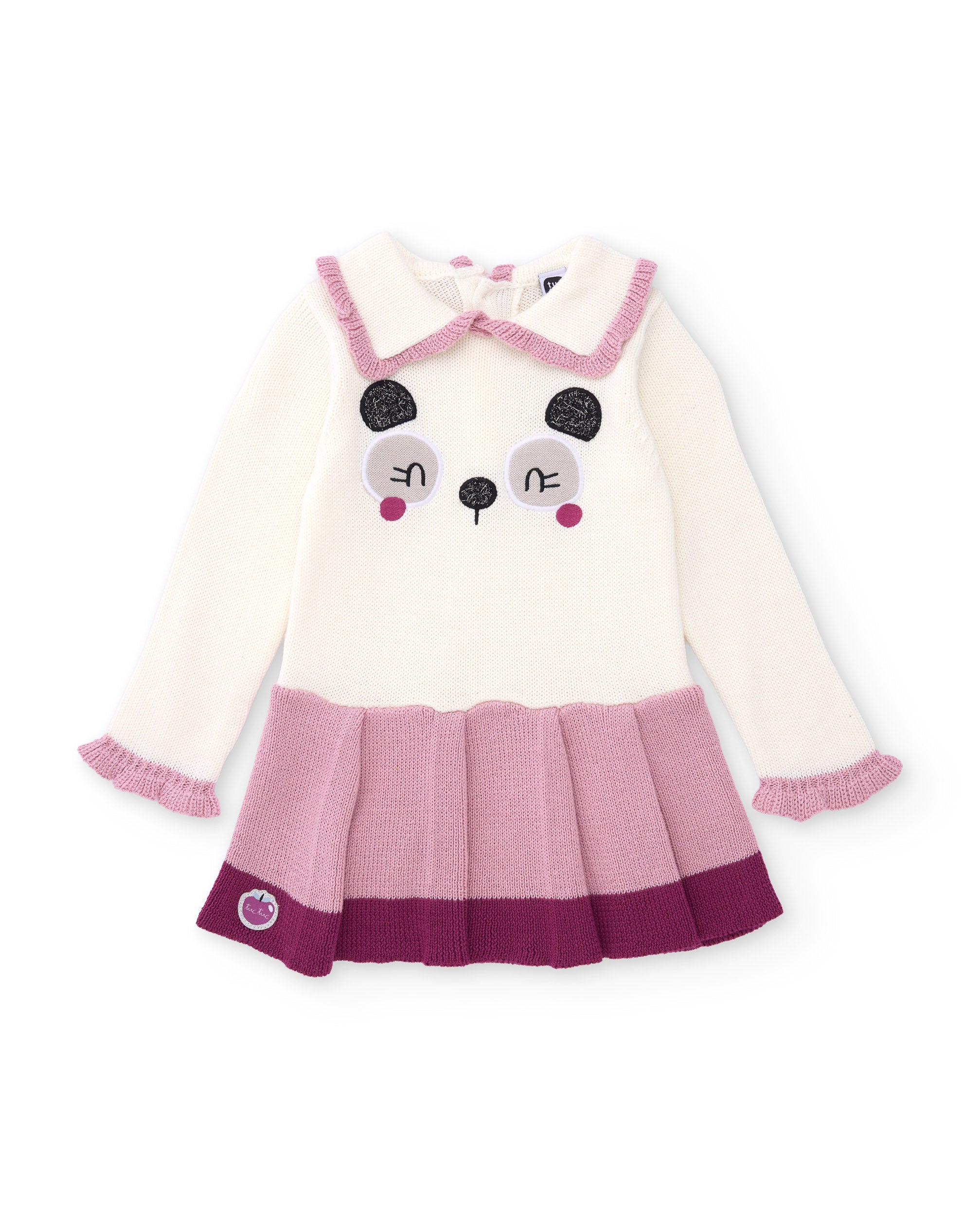 Tuc Tuc NY Fun vestito maglia bimba ecru panda