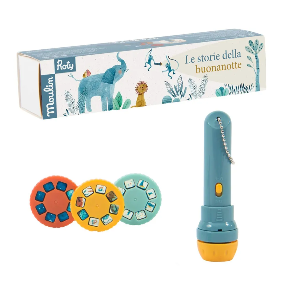 Moulin Roty Sous mon Baobab lampada storie Animali torcia