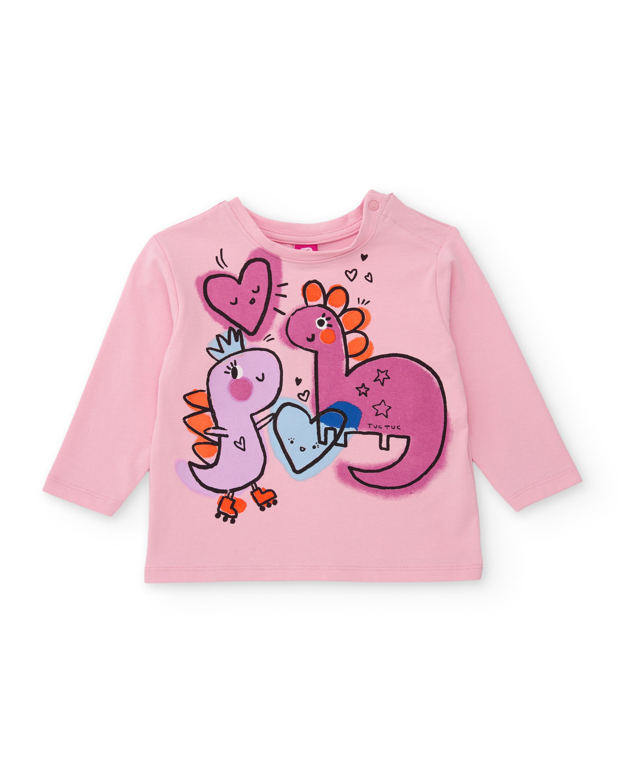 Tuc Tuc maglietta bambina dinosauro rosa chiaro cotone