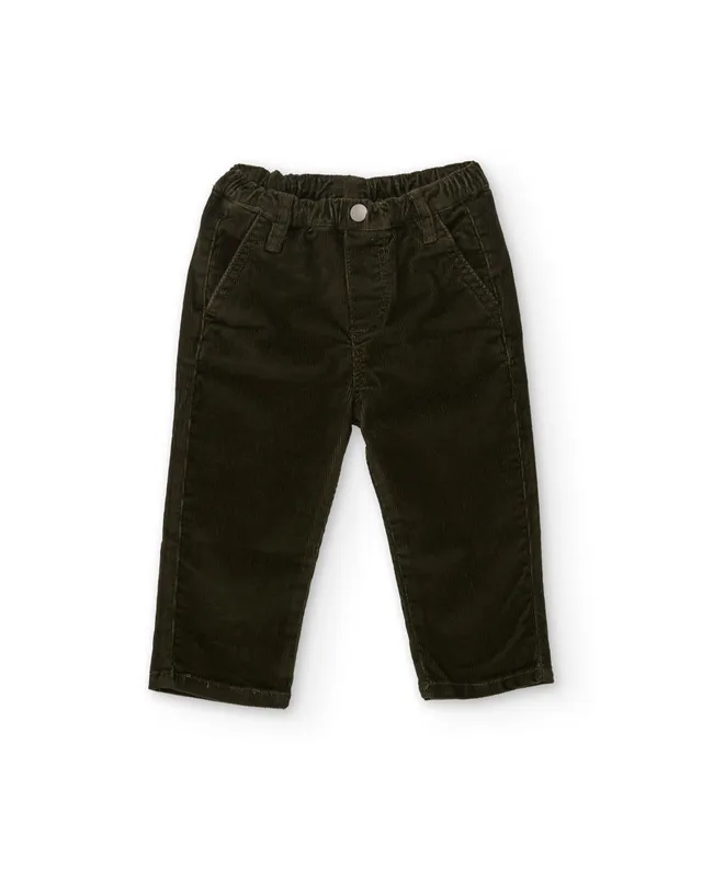 Tuc Tuc pantaloni bimbo velluto verde oliva