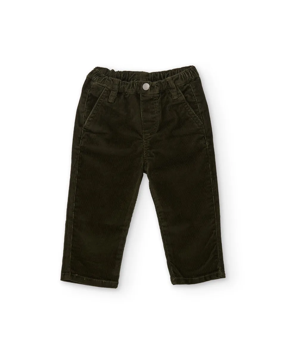 Tuc Tuc pantaloni bimbo velluto verde oliva