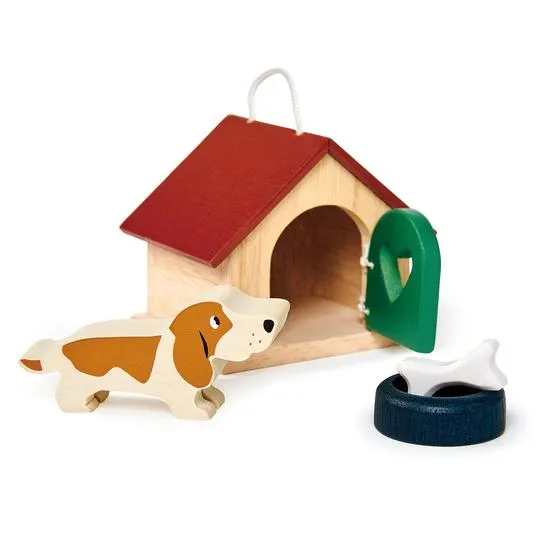 Tender Leaf Set cane bassotto con cuccia legno 3 pezzi