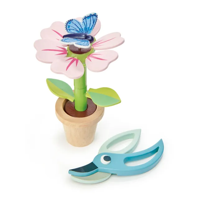 Tender Leaf Blossom Flowerpot Set Gioco Giardiniere Legno