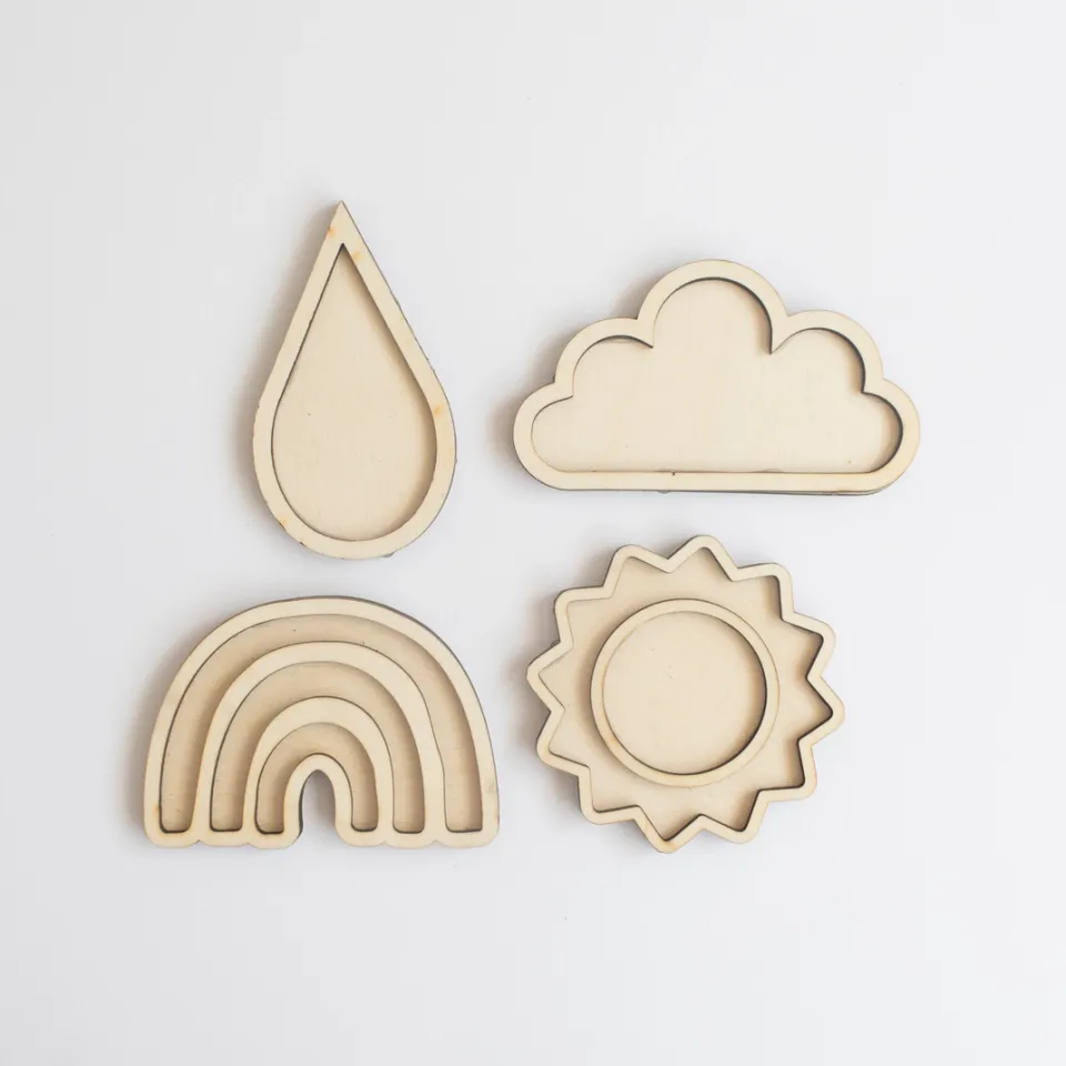 Studio de Rijk Play Tray The Weather mini vassoi legno 4 pezzi