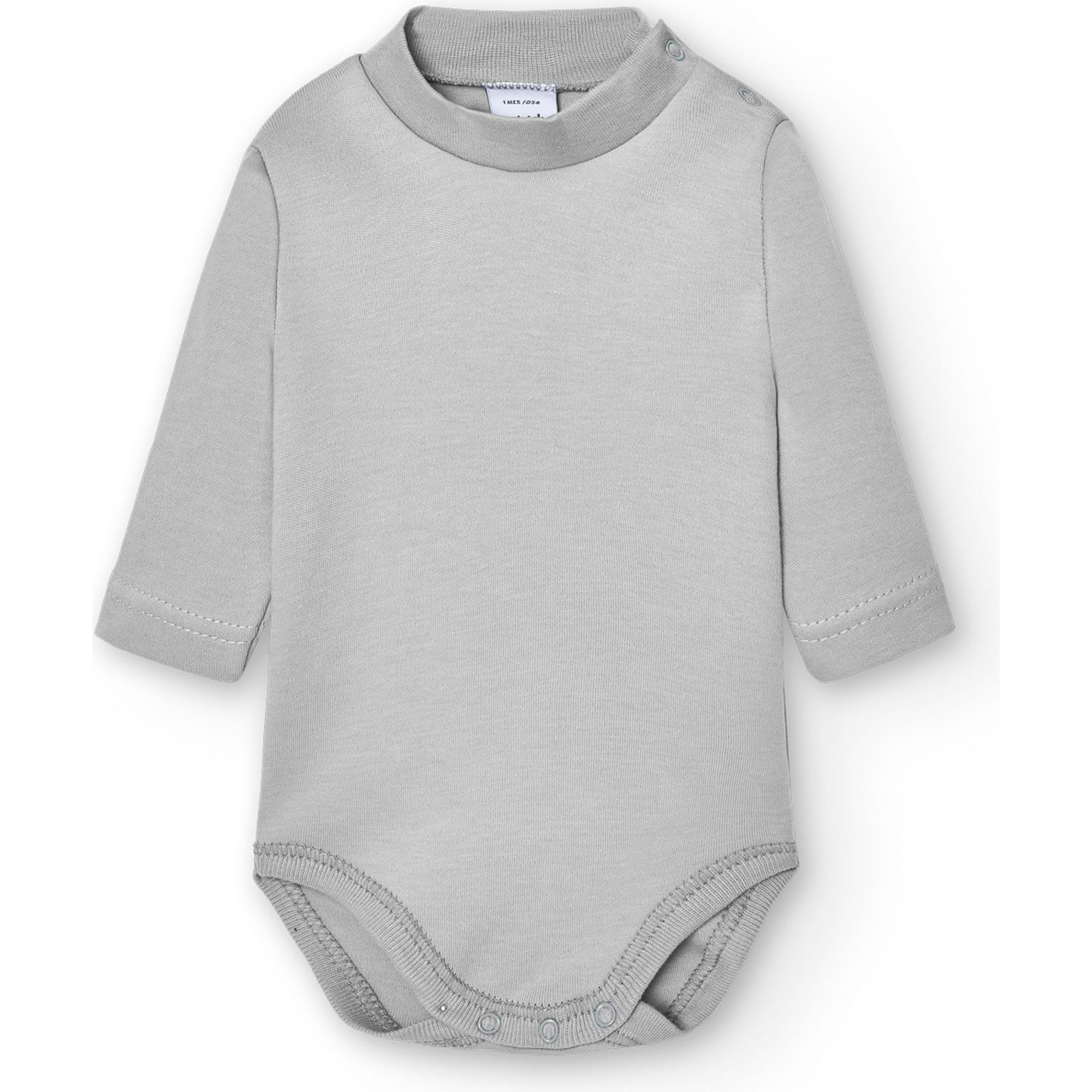 Babidu 1177 body neonato manica lunga grigio cotone