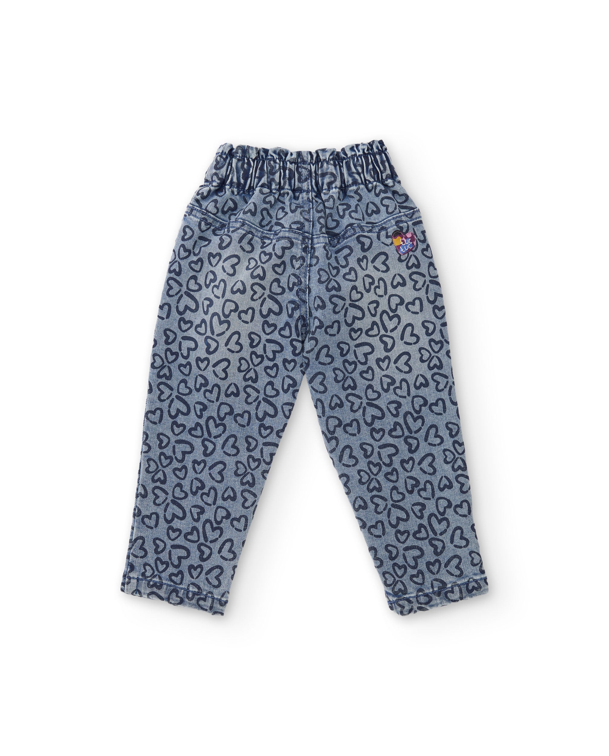Tuc tuc jeans bambina blu con cuori elastici