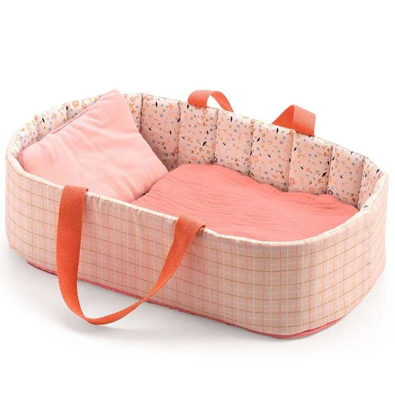 Djeco Pomea Cesta Porta Bambola rosa cotone 34 cm