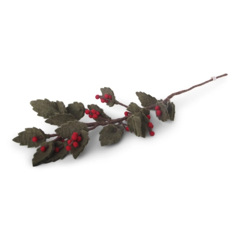 Gry & Sif Ramo Agrifoglio decorazione lana 60 cm