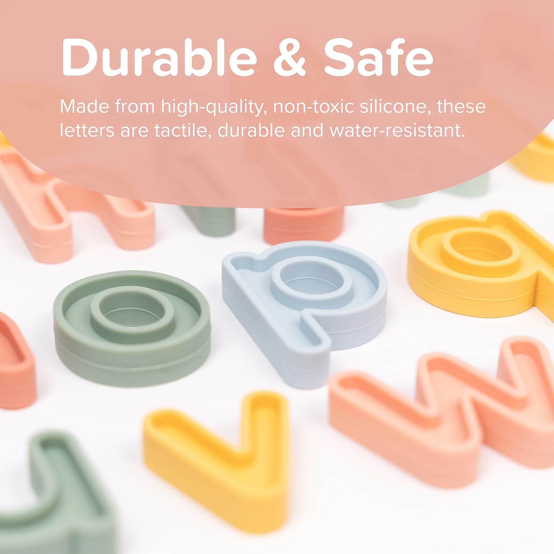 Inspire My Play Alfabeto Minuscolo lettere silicone 26 pezzi sensoriali