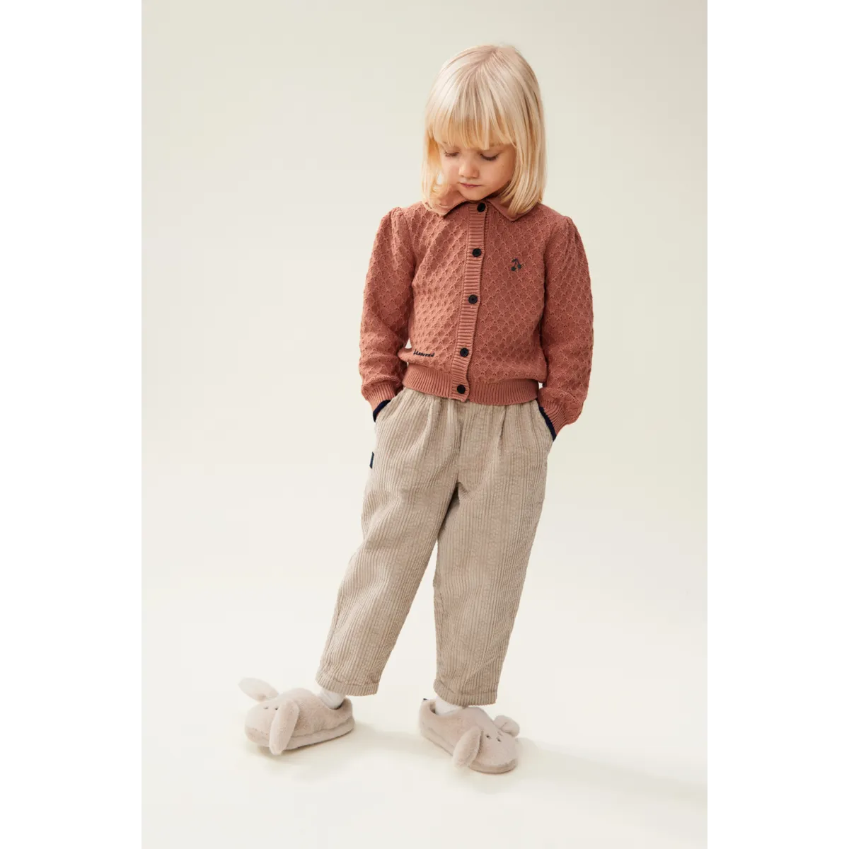 Liewood Jane Dark Rosetta cardigan lana bimba morbido