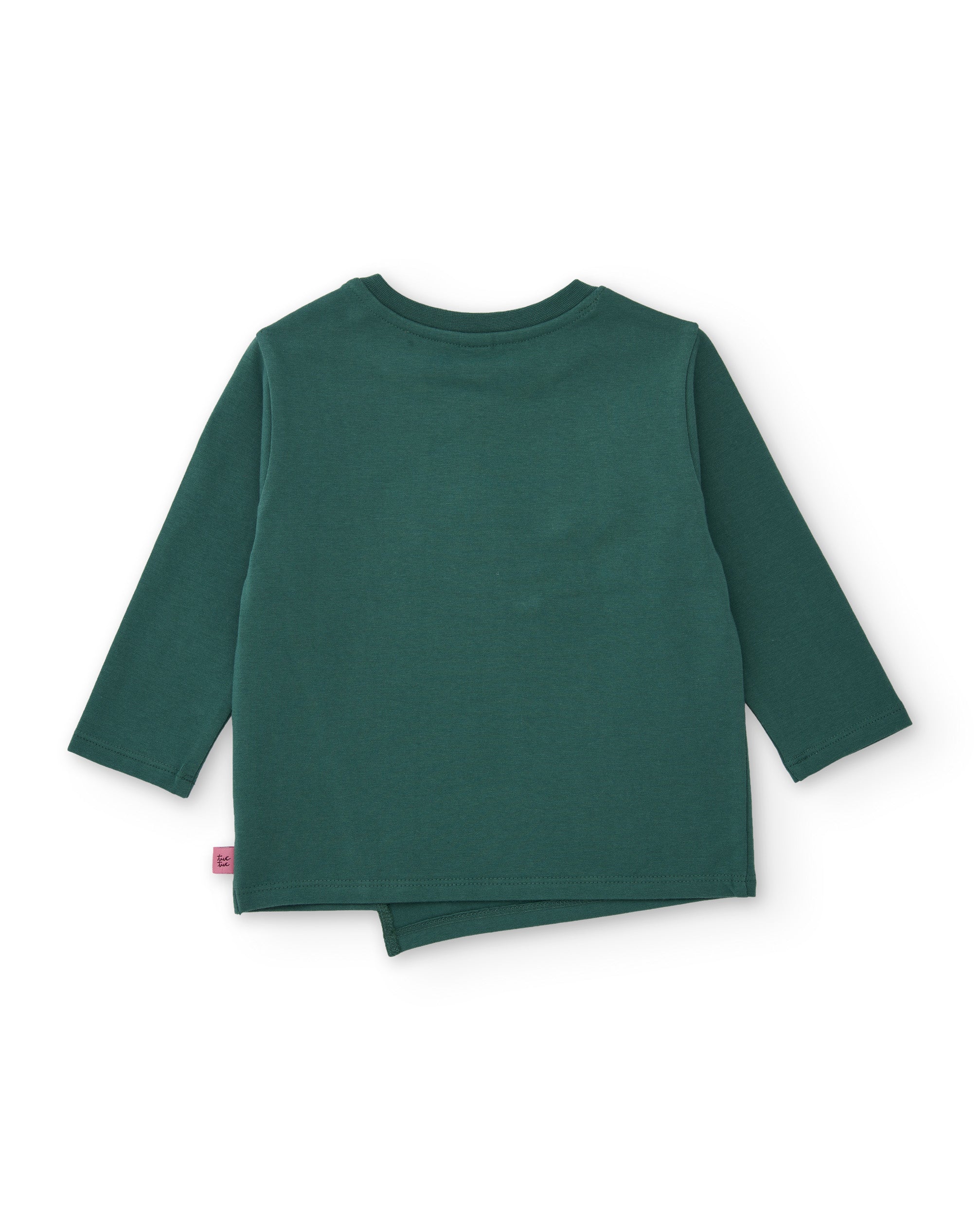 Tuc Tuc maglia bambina verde fiori pompon manica lunga