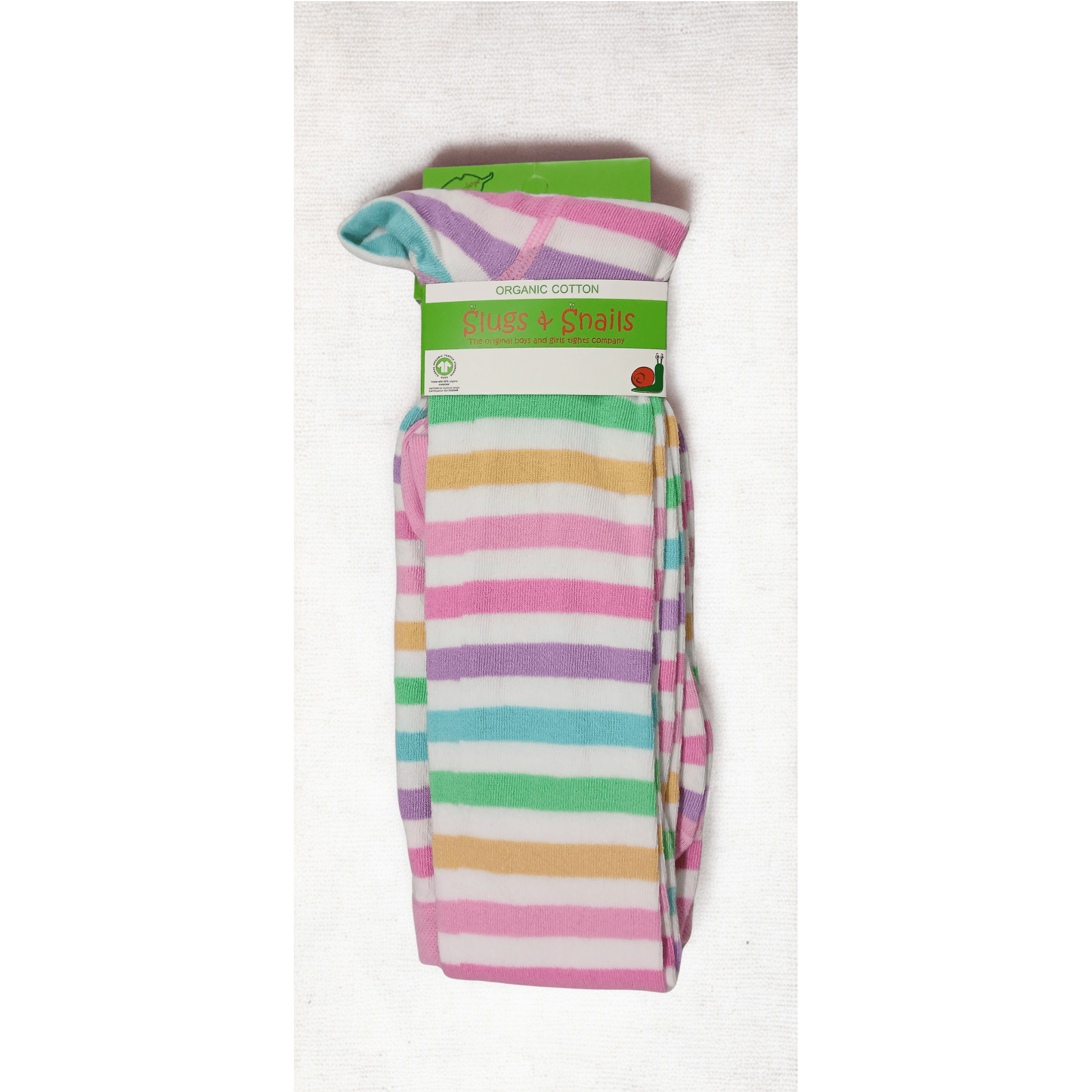 Slugs & Snails Pastel Stripe collant donna cotone bio righe