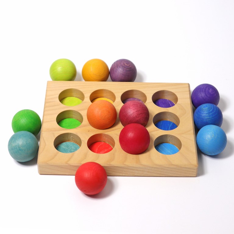 Grimm's Associazione Colori Primari tavoletta legno 12 fori