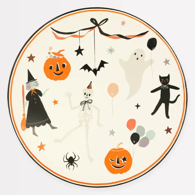 Meri Meri It's Halloween Set 8 Piatti Carta 27 cm