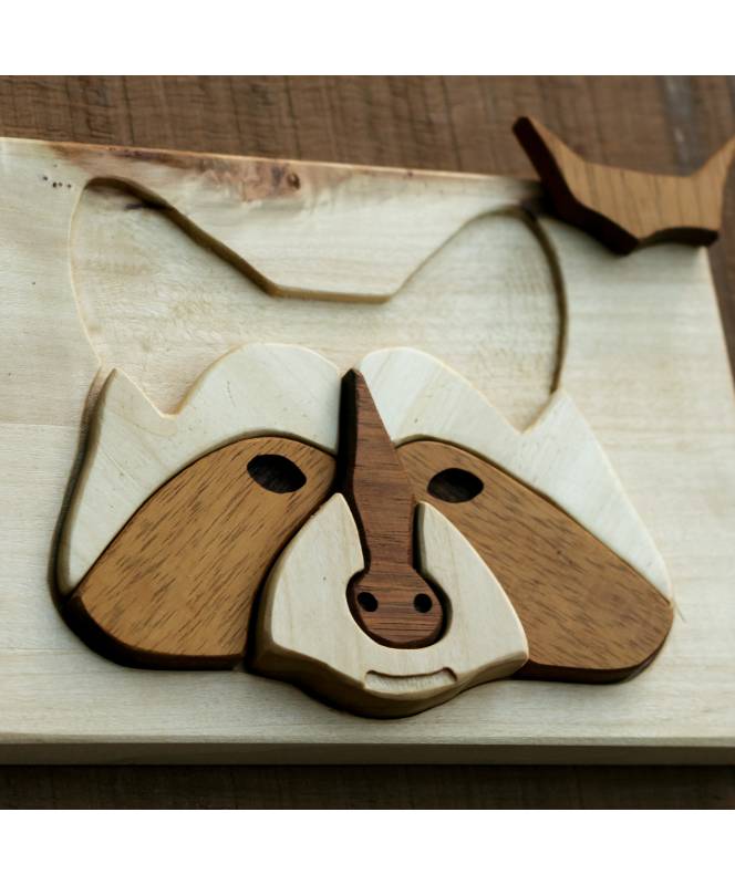 Cocoletes Wood Art puzzle legno procione 9 pezzi 23 cm