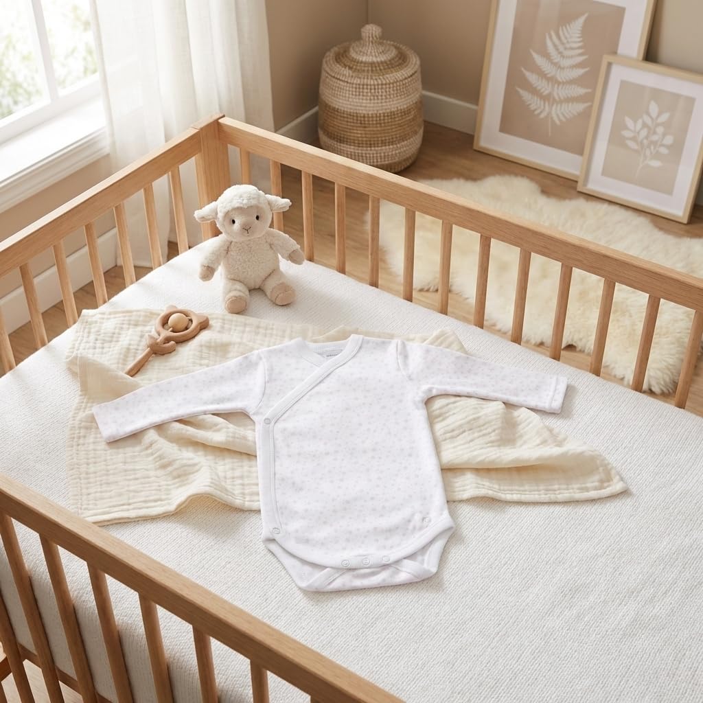 Babidu Body Stelle Maniche Lunghe Cotone Neonato Blu Cielo