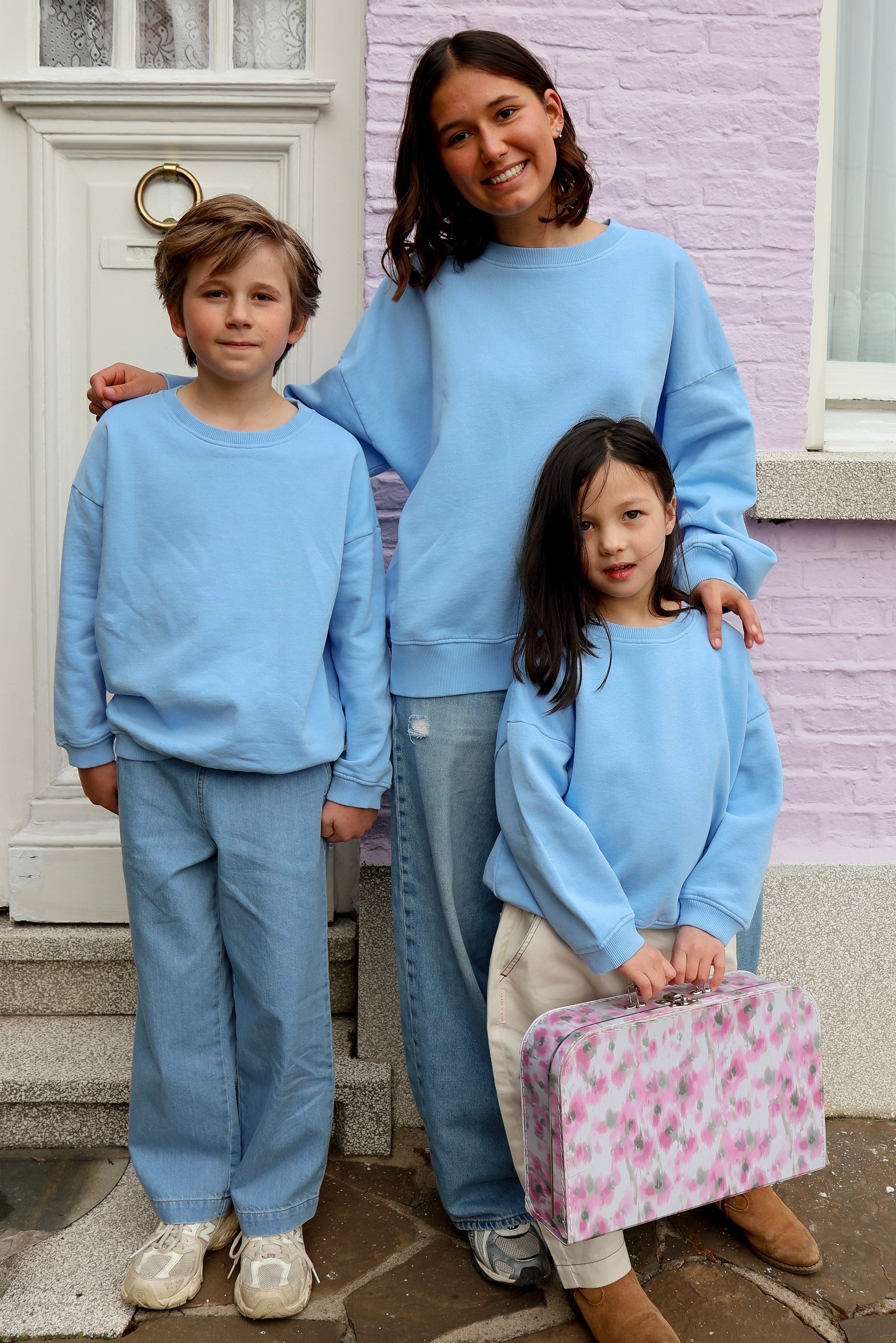 Ella and Rapha Club Soleil Sun felpa bimbi blu cotone
