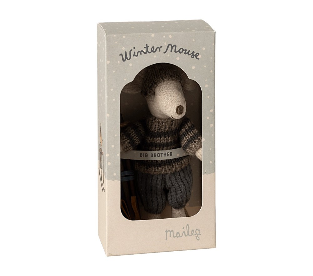 Maileg Topino Fratello Sciatore peluche cotone 13 cm