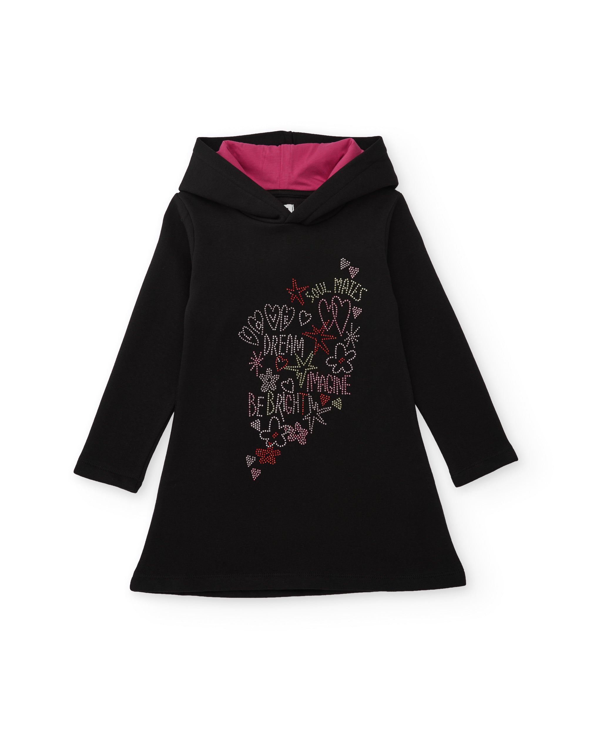 Tuc Tuc Vestito Felpa Bambina Nero con Cappuccio