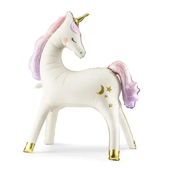 PartyDeco Unicorno palloncino foil autoportante 95x86 cm