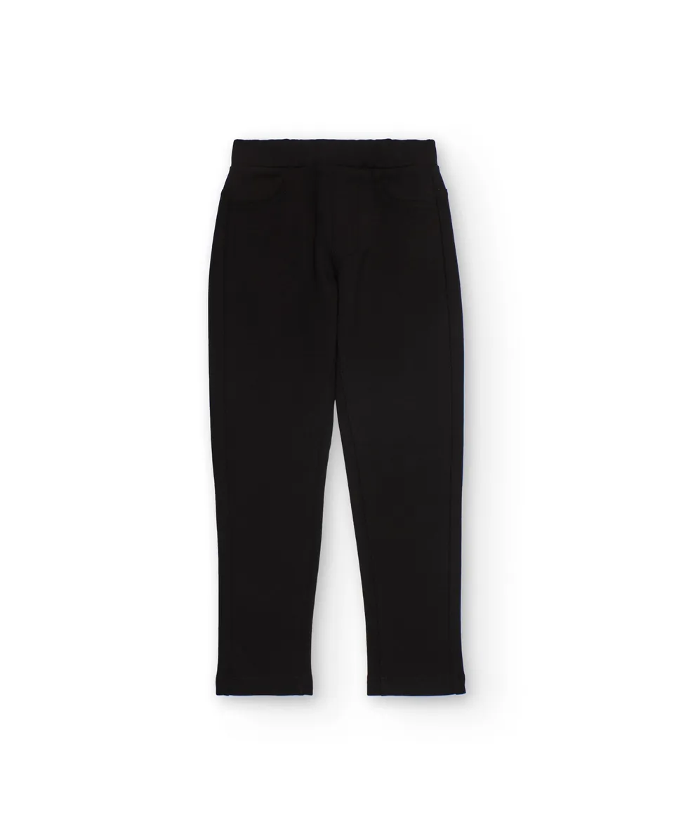 Tuc Tuc jegging bambina nero con tasche posteriori