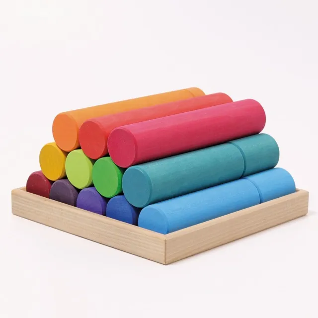 Grimm's Building Rollers Large Rainbow costruzioni 25 cilindri legno