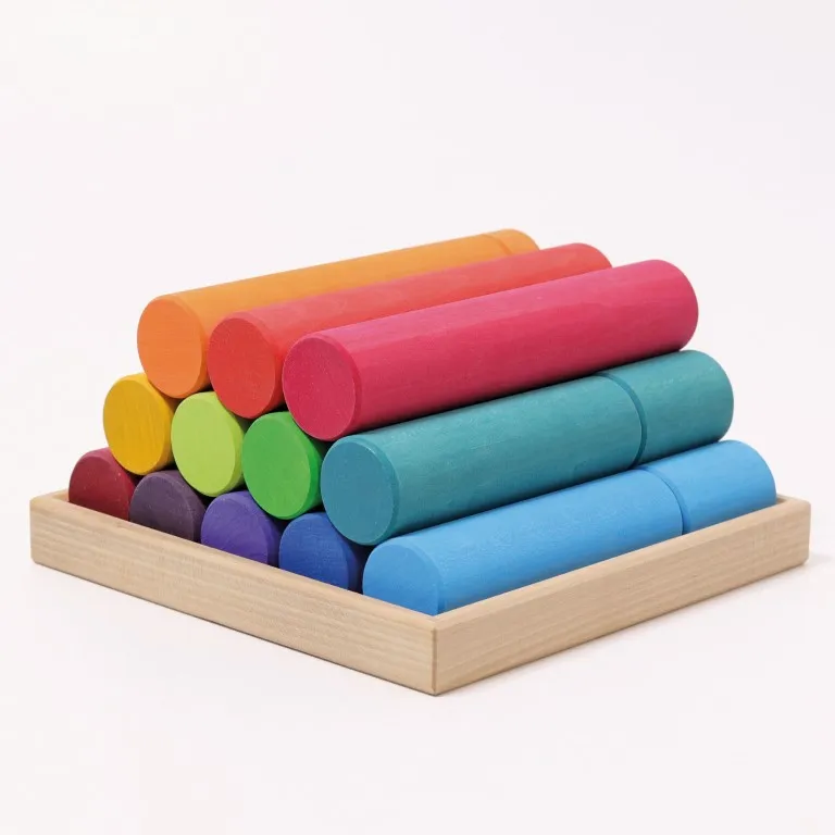 Grimm's Building Rollers Large Rainbow costruzioni 25 cilindri legno