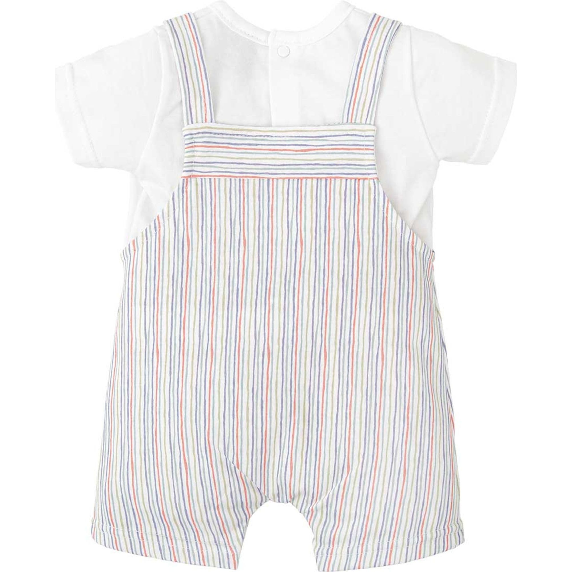 Babidu Set Salopette Corta e T-shirt Neonato 0-3 Mesi Cotone