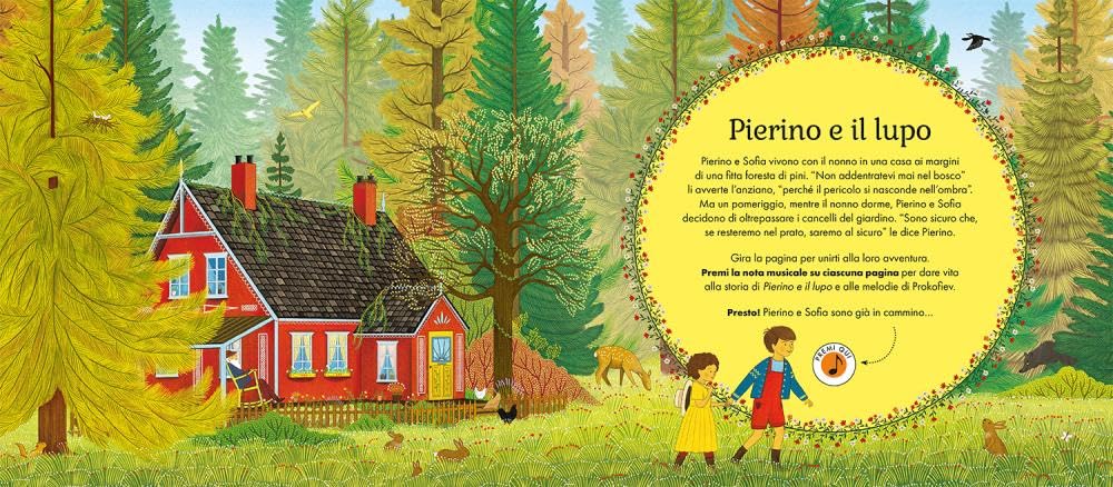 Gribaudo Pierino e il Lupo libro sonoro 10 brani da 4 anni