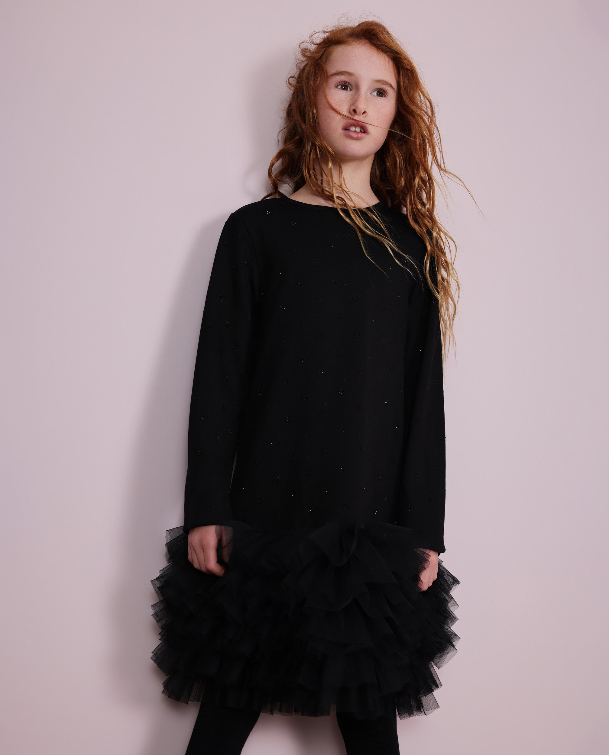 Tuc Tuc Floral Symphony vestito bambina nero tulle