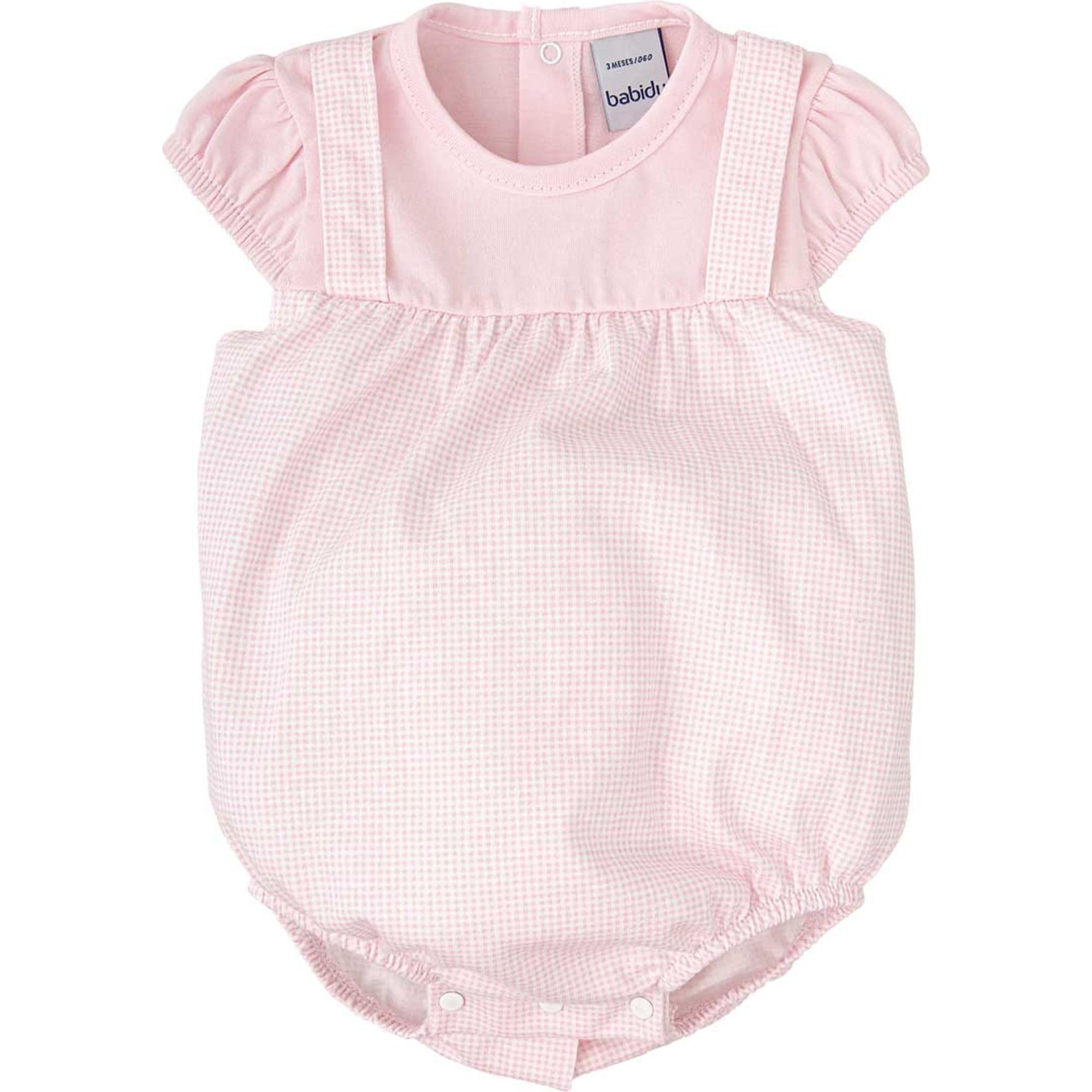 Babidu Salopette Vichy Rosa set 2 anni cotone