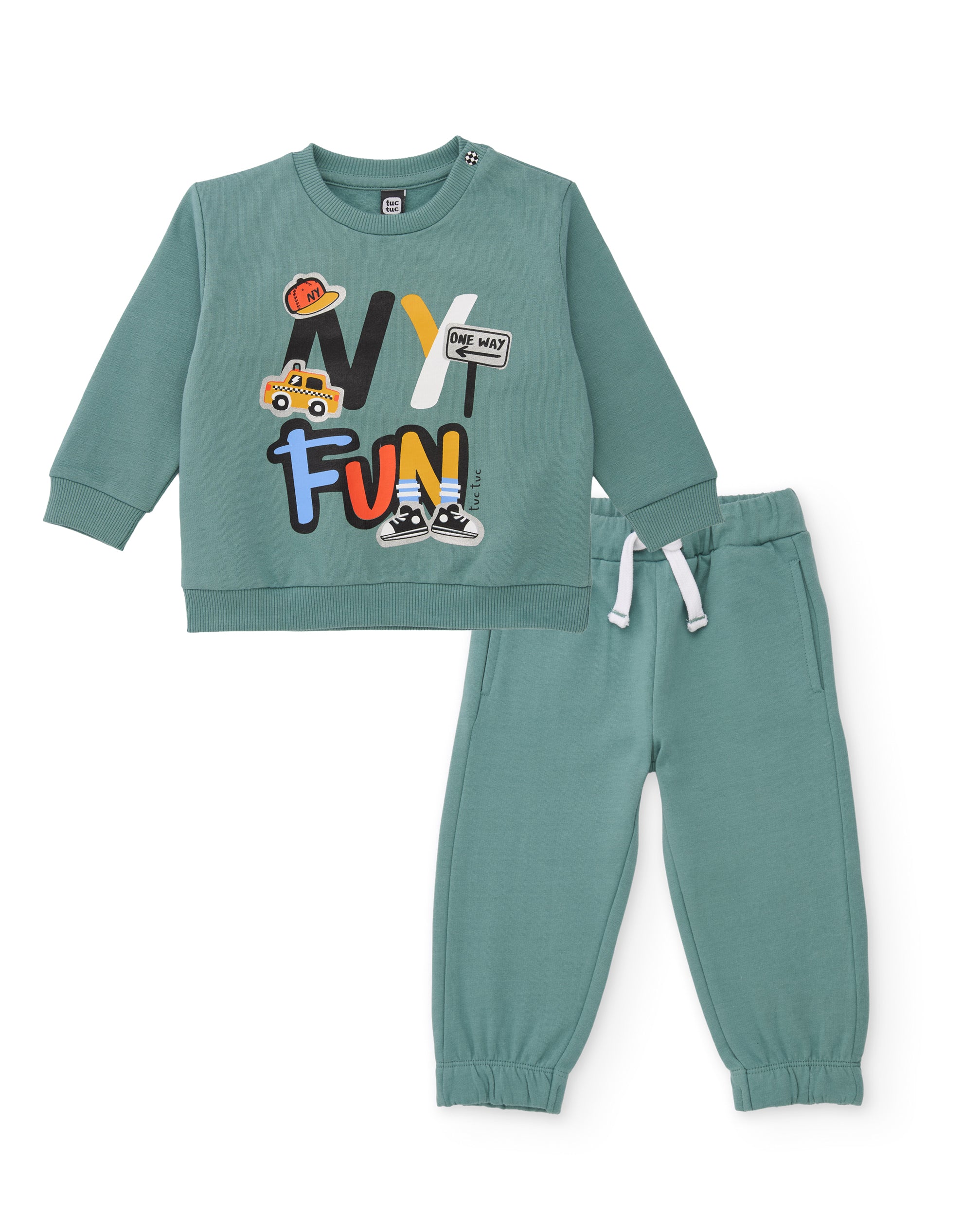 Tuc Tuc tuta felpa bambino felpa+pantaloni verde acqua