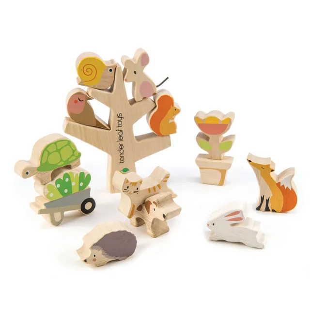 Tender Leaf Stacking Garden Friends gioco equilibrio legno