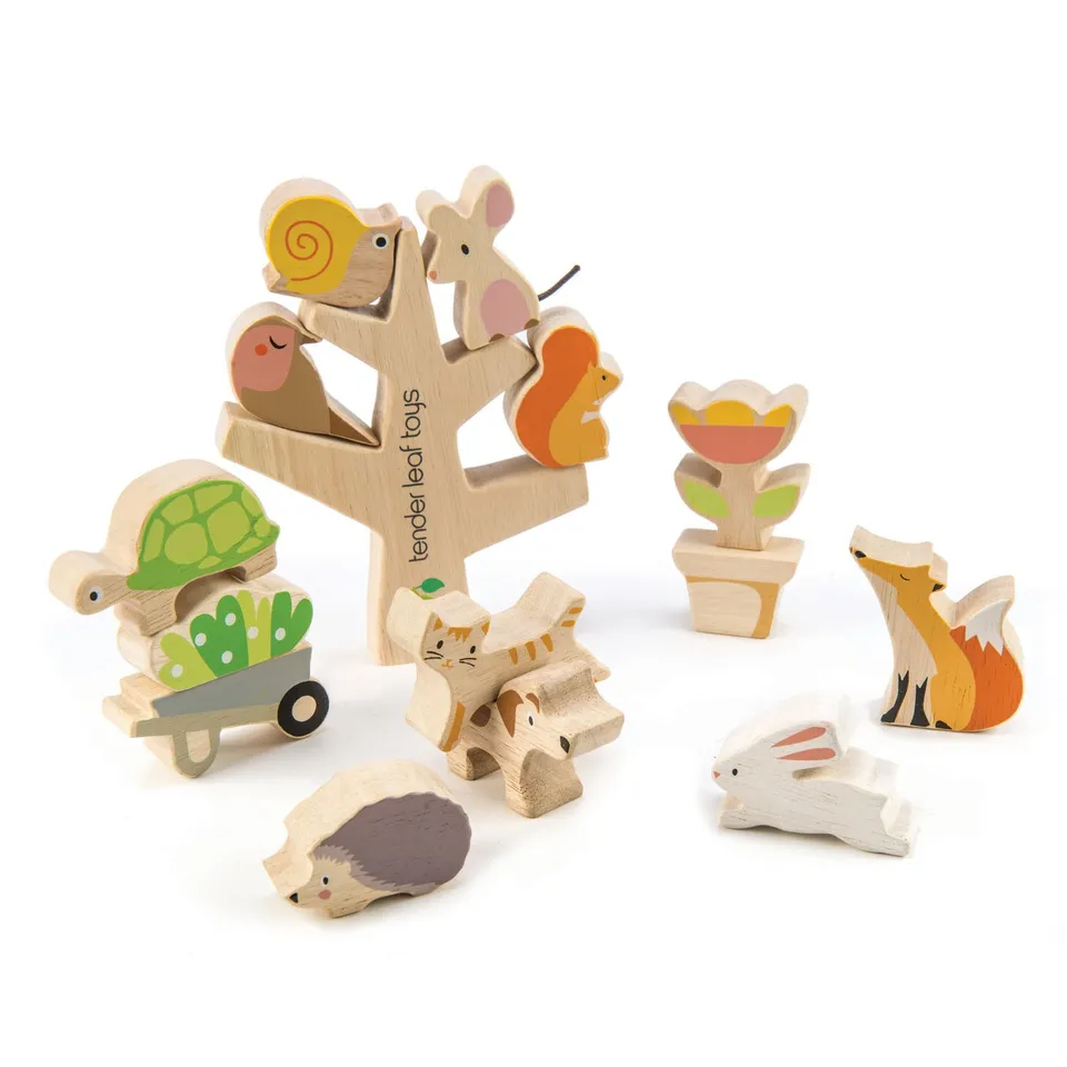Tender Leaf Stacking Garden Friends gioco equilibrio legno