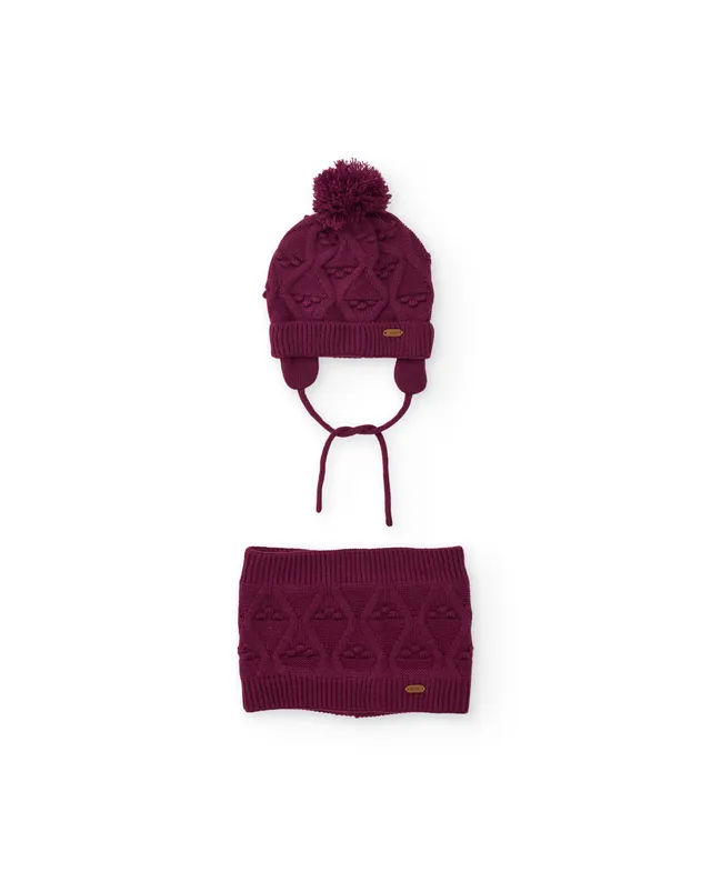 Tuc Tuc set bambina cappello scaldacollo bordeaux