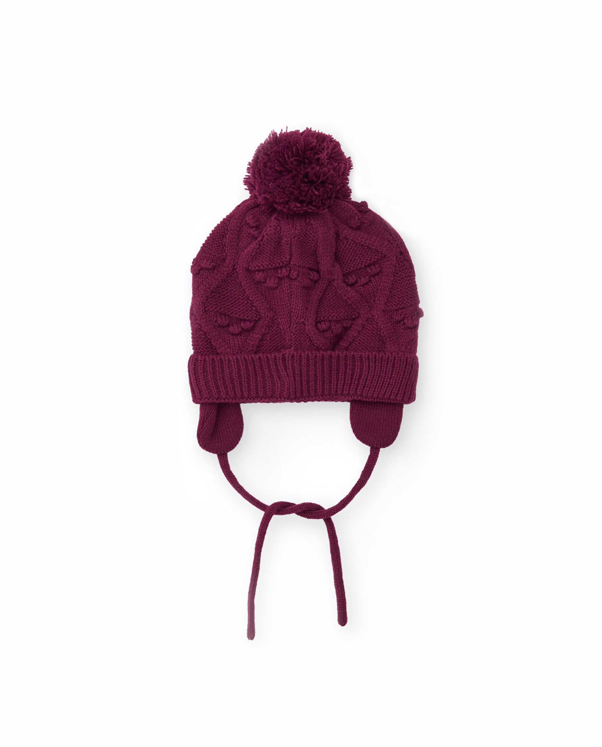 Tuc Tuc cappello bambina paraorecchie pon pon bordeaux