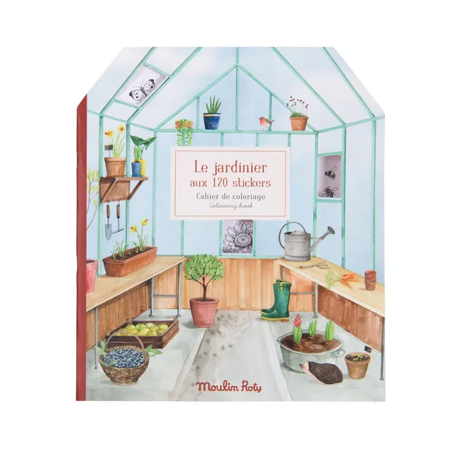 Moulin Roty Le Jardin Giardiniere Album Colorare Adesivi