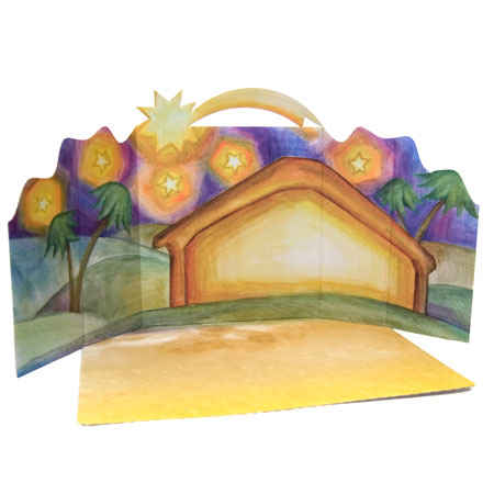 Ostheimer Presepe Diorama set legno 9 pezzi Natività